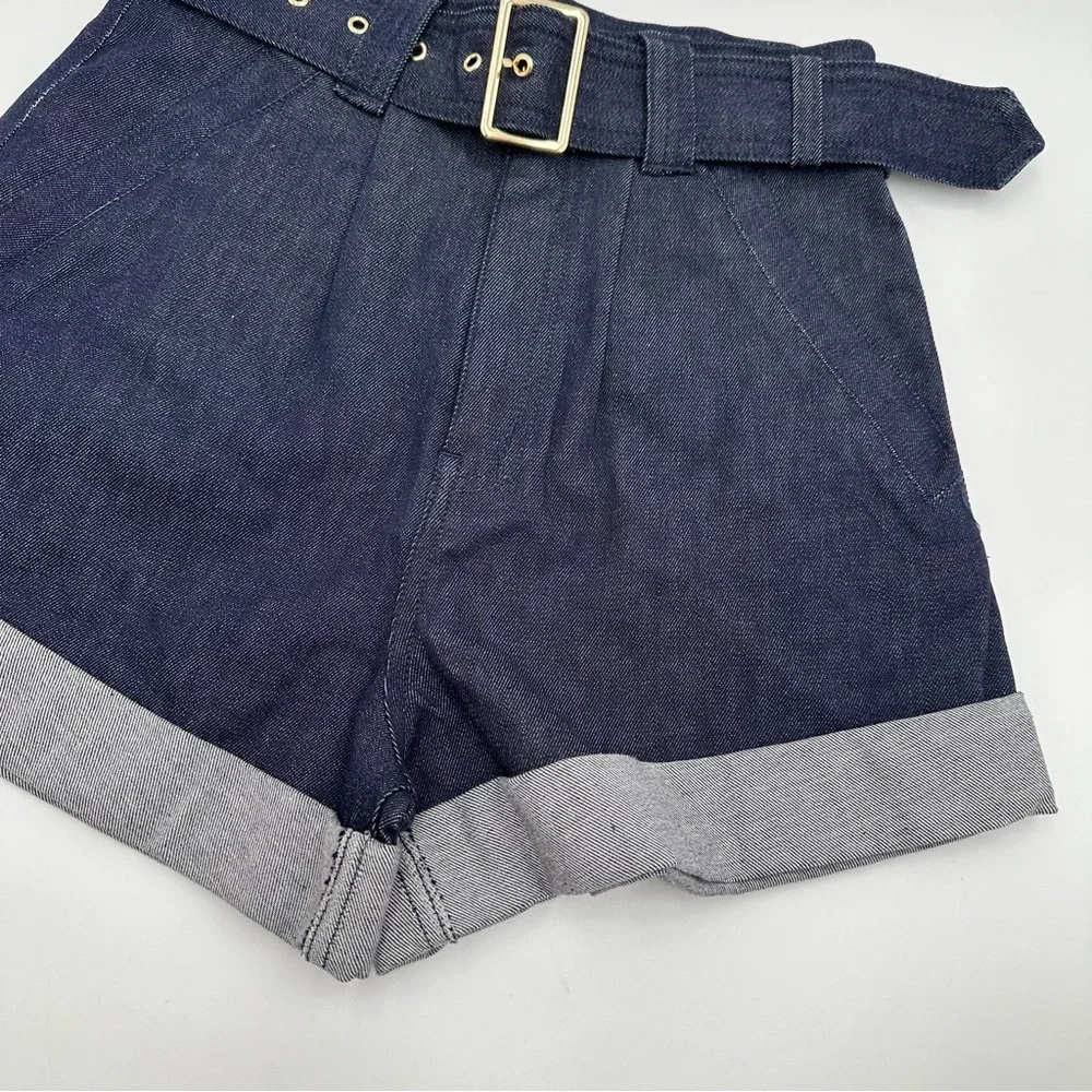 Generation Love Erina Sheen Denim Cuffed Shorts